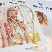 Toucheart-colar multicamadas feminino, com pingente, colar de ouro, gargantilha feminina, corrente de joias, conjunto de 2019 2024 - compre barato