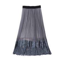 B3216 Summer 2020 new women's fashion lace net high-waisted show thin a-line skirt cheap wholesale 2024 - buy cheap