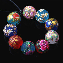 Contas de vidro com design de flor de 16mm, decoração artesanal para pulseiras diy, colar, joias, 10 tamanhos 2024 - compre barato