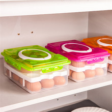 24 grade ovo caixa de alimentos recipiente organizador conveniente caixas de armazenamento bilayer cesta mais nítida cozinha geladeira ferramentas de armazenamento 2024 - compre barato