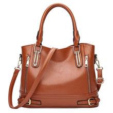 Однотонная женская сумка на плечо с пряжкой, кожаная сумка-тоут на молнии, женская сумка через плечо 2024 - купить недорого