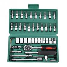 46pcs Screwdriver Sockets Wrench Set 1/4'' Ratchet Handle Hex Key Wrenches Auto Car Repair Tool Kit With Case 2024 - buy cheap