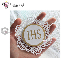 Piggy Craft metal cutting dies cut die mold IHS letter lace frame Scrapbook paper craft knife mould blade punch stencils dies 2024 - купить недорого