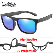 Wbl-óculos de sol infantil quadrados polarizados, silicone, seguro, tr90, revestimento uv400, para meninos e meninas 2024 - compre barato
