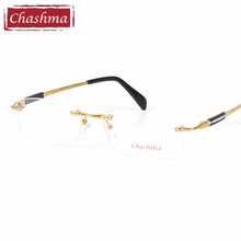 Chashma Brand Eyewear Quality Eyeglasses Male Pure Titanium Glasses Frames Light Rimless Optical Eyeglass Frames Men 2024 - buy cheap