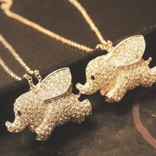 Aço inoxidável corrente de ouro pingente de elefante colares para jóias femininas colares largos de moda 2018 kolye 2024 - compre barato