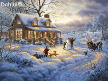 Christmas Snow Scenic Needlework Embroidery DIY Handmade Cross Stitch Kits Crafts 14CT Counted Unprinted Home Decor Handmade 2024 - buy cheap