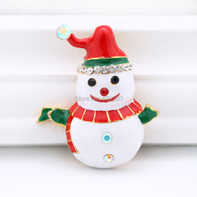 1Pcs Cute Snowmen Brooche Pins Enamel Fashion Crystal Brooches for Women / Children Jewelry accessories Christmas Gifts 2024 - buy cheap