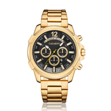 Cabarny relógio esportivo masculino de aço e ouro, relógio de quartzo com data, militar, à prova d'água, marca de luxo 2024 - compre barato