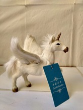 new simulation unicorn toy resin&fur wings unicorns model gift 16x15cm 0565 2024 - buy cheap