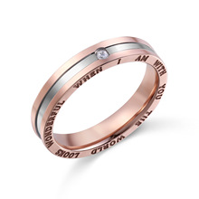 Anillo de plata y oro rosa para hombres y mujeres, sortija de circonia de titanio 2019, oro rosa, Alianza de boda, Anneaux, tamaño 5-12 2024 - compra barato