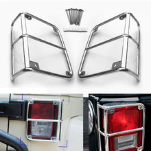 BBQ@FUKA 2Pcs Metal Billet Car Rear Tail Light Lamp Guards Cover Protector Fit For Jeep Wrangler JK 2007 2008 2009 2010 20112015 2024 - buy cheap