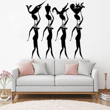 Four African Women Wall Decal Home Decor Art Stickers Africa Afro Beauty Salon Woman Dancing Living Room Wall Decoration LC962 2024 - buy cheap
