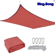 Gazebo de exterior, toldo de vela de sombra para el sol, pantalla solar 185gsm, malla de HDPE, cobertizo de parque triangular cuadrado de PE, rojo para balcón, jardín y patio 2024 - compra barato