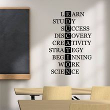 Education Wall Decal Study Learn School Wall Sticker Classroom Decor Motivational Education Quote Vinyl Wall Art Murals AY1690 2024 - buy cheap