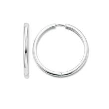 Silver Classic Big Circle  Hinged Hoop Earrings, Fashion Thomas Style Basic Large Earings Jewelry Bijoux Glam Gift For Women 2024 - buy cheap