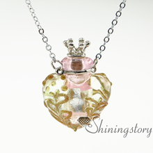 heart diffuser locket aromatherapy necklaces essential jewelry glass vial pendant necklace 2024 - buy cheap