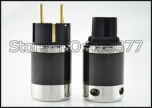 Audio power plug Carbom fiber gold plated Copper Gold Carbon European AC Power Plug 2024 - buy cheap