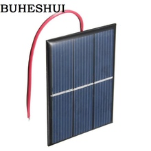 BUHESHUI 0.65 W 1.5 V Mini Célula Solar Painel Solar de Policristalino Painel Solar Brinquedo DIY 80*60 MM + 15 Cm Cabo 2 pçs/lote Frete Grátis 2024 - compre barato