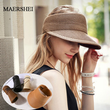 Maershei chapéu de sol para mulheres, chapéu dobrável de proteção solar de verão com proteção uv 2024 - compre barato