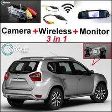 Специальная Wi-Fi камера заднего вида + беспроводной приемник + зеркальный монитор Easy DIY Резервное копирование 3 в 1 парковочная система для Nissan Terrano 2024 - купить недорого