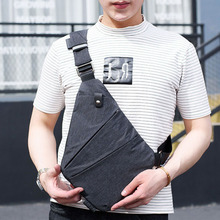 Mochila masculina de peito com faixa, bolsa de viagem em poliéster com alça para um ombro, casual 2024 - compre barato