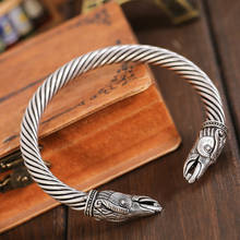 1pc Viking Raven Tin Bracelet Crow Bangle Pagan Norse Nordic Corbie Cuff Drop Shipping 2024 - buy cheap