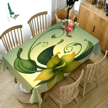 Rectangular 3D Tablecloth Yellow Tropical Rainforest Singular Flowers Pattern Waterproof Dining Table Coth for Wedding Party 2024 - buy cheap