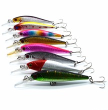 8 colors 10cm/3.94in 9.6g/0.34oz Fishing Lure Minnow Hard Bait with 2 Fishing Hooks Fishing Tackle Lure 3D Eyes 2024 - buy cheap