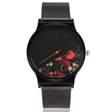 Повседневные кварцевые женские часы с цветочным узором из нержавеющей стали, мраморный ремешок, Модные Роскошные наручные часы Relogio Feminino 2024 - купить недорого