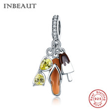 INBEAUT 925 Sterling Silver Yellow Glasses Beach Slipper Summer Icecream Charm Beads fit Brand  Bracelet Holiday Life DIY Gift 2024 - buy cheap