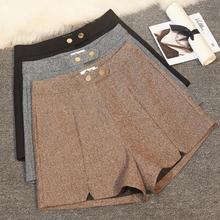 autumn winter women woolen shorts wide leg waist all-match thick high waist wool shorts 2024 - buy cheap