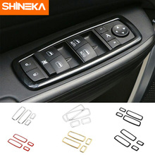 Shineka automotivo interior adesivos para jeep grand cherokee 2011-2016 abs botão interruptor da janela interior do carro decoração capa 2024 - compre barato