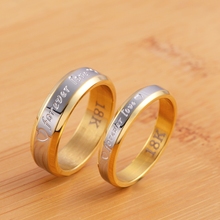 cute noble Valentine's Day gift girl charm Men Women Forever Love couple steel rings fashion Gold color jewelry Set S119 2024 - buy cheap