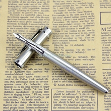 Classic Student Stainless Steel Metal Silver Medium Nib Fountain Pen 2024 - buy cheap