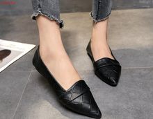 New Woman Flats Pointed Toe Slip on Shoes Woman Ballet Flats PU Leather Loafers Boat Shoes Weave Ladies Shoes 2024 - buy cheap