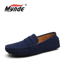 Mynde Brand Big Size Cow Suede Leather Men Flats 2018 New Men Casual Shoes High Quality Men Loafers Moccasin Driving Men Shoes 2024 - buy cheap