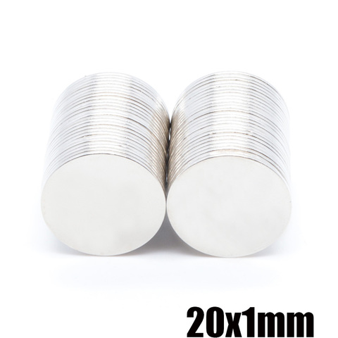 50pcs 20x1 mm N35 Strong Neodymium Magnet 20*1 Round Rare Earth Permanet Magnets 20*1mm Packaging Magnet Fridge Magnet 2022 - buy cheap