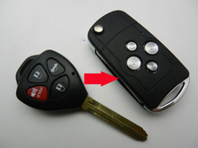 Пустой модифицированный раскладной чехол для ключа с дистанционным управлением для Toyota Camry с 3 + 1 кнопочным чехлом для ключа Fob 2024 - купить недорого