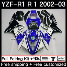 Body For YAMAHA YZF R 1 YZF 1000 YZF-R1 2002 2003 20HC.6 YZF R1 02 03 YZF-1000 YZF1000 Blue white new YZFR1 02 03 Fairing Frame 2024 - buy cheap