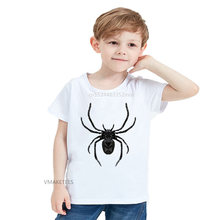 2018 летняя футболка с коротким рукавом для девочек и мальчиков, детская многоугольная Футболка с принтом паука, детская повседневная забавная одежда, HKP5696 2024 - купить недорого