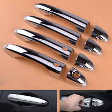 CITALL 8pcs Smart Key Side Keyless Door Chrome Handle Molding Cover Trims Protector Fit For Jeep Cherokee KL 2014-2019 2024 - buy cheap