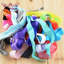 Nishine 40pcs/lot Handmade Solid Stretch Headbands For Kids Girls Hair Accessories Artificial Elastic Head Band For Headwear 2024 - купить недорого