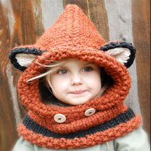 IANLAN Girls Winter Hat Scarf Little Fox Style Children Lovely Kids Warm Knit Wool Beanies Scarves IL00193 2024 - buy cheap