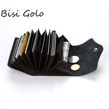 Credit Card Holder Slim Genuine Leather Anti Protect  ID Cardholder Wallet Coin Purse Card Package 2021 2024 - buy cheap