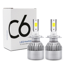 2PCS 12V Headlight Kit H7 LED H4 H1 H11 9005 Hb3 9006 Hb4 Light Bulb 12V 36W COB 3800LM 6500K C6 Headlamp Bulbs Fog Lamp For Car 2024 - buy cheap
