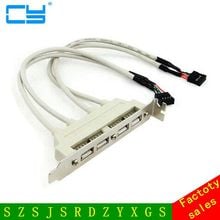 PCI 4 PORTAS USB 2.0 Feminino Parafuso para 2 Motherboard 9 p header cabo com suporte 4-Port USB Host Do Painel Traseiro Bracket adaptador 2024 - compre barato