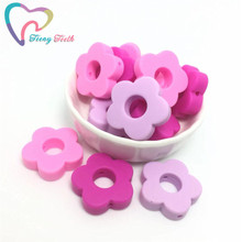 Teeny Teeth 10 PCS Girly Colors Flower Silicone Beads BPA Free DIY Baby Teething Necklace Toy Gift Food Grade Sunflower Beads 2024 - buy cheap