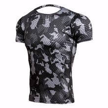 Camiseta deportiva Rashguard para hombre, ropa deportiva de camuflaje para gimnasio, Fitness, MMA, camiseta de entrenamiento, camiseta de fútbol 2024 - compra barato