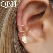 Hot Sale Vintage Leaf Clip On Earrings No Pierced Triangle Cartilage Ear Clip Earrings Women Ear Cuff Wrap Earrings Black 2024 - buy cheap